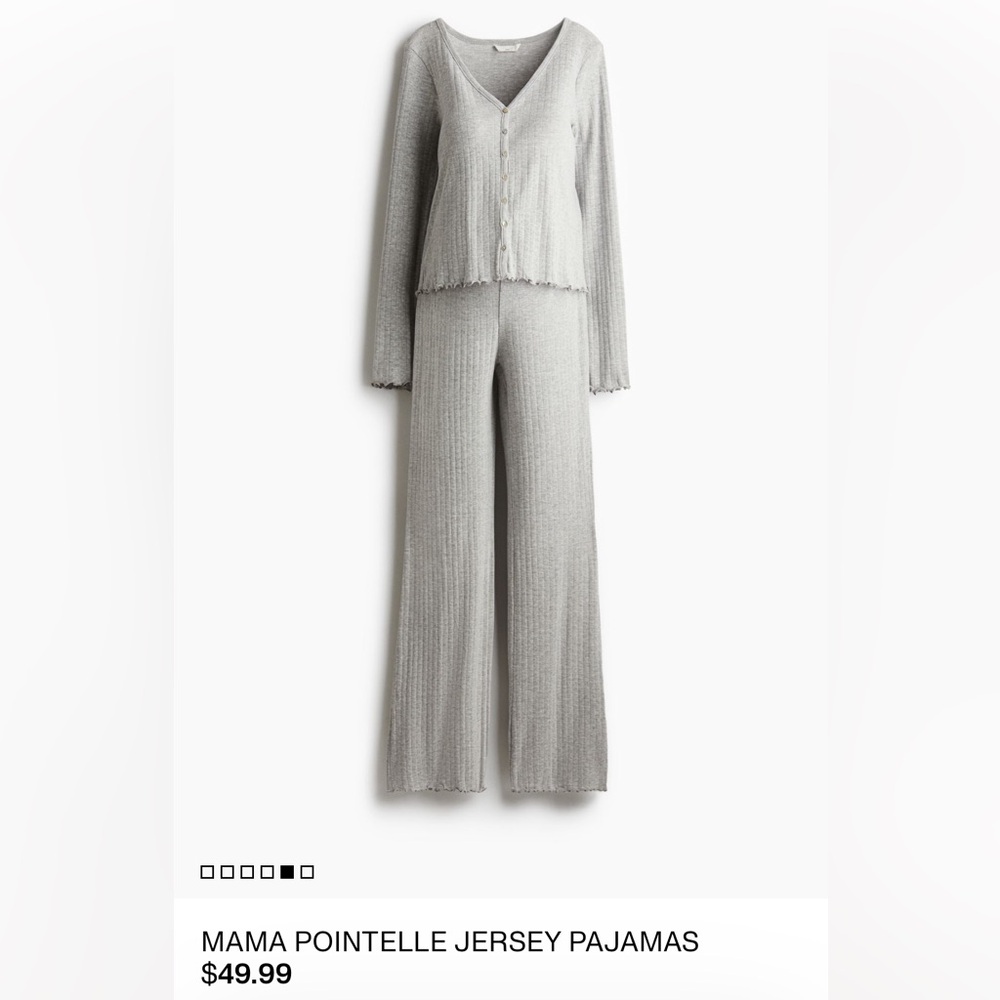 H&M MAMA pointelle jersey pajama set